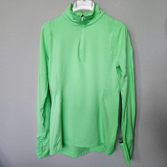 Like New! Worn ONCE - XS Gap Fit Quarter-Zip Pullover, Neon Green - Athletic Fit - Picture 2 of 11